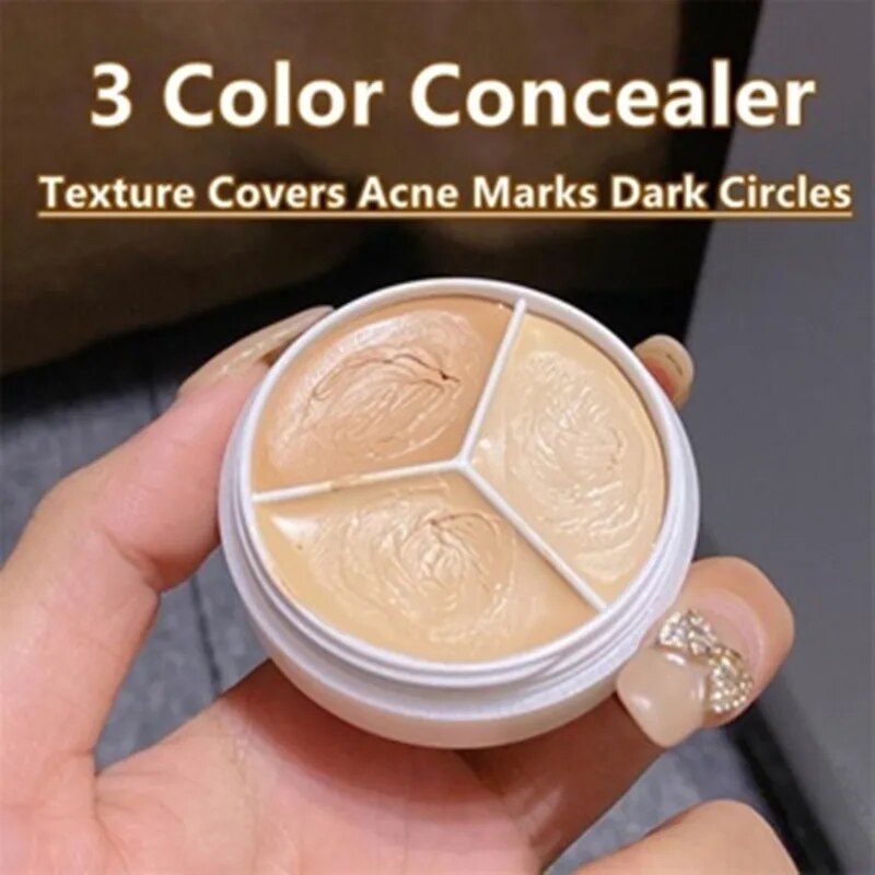 Charcoal Whitening Paste - 3-Color Concealer Palette Dark Circles Acne