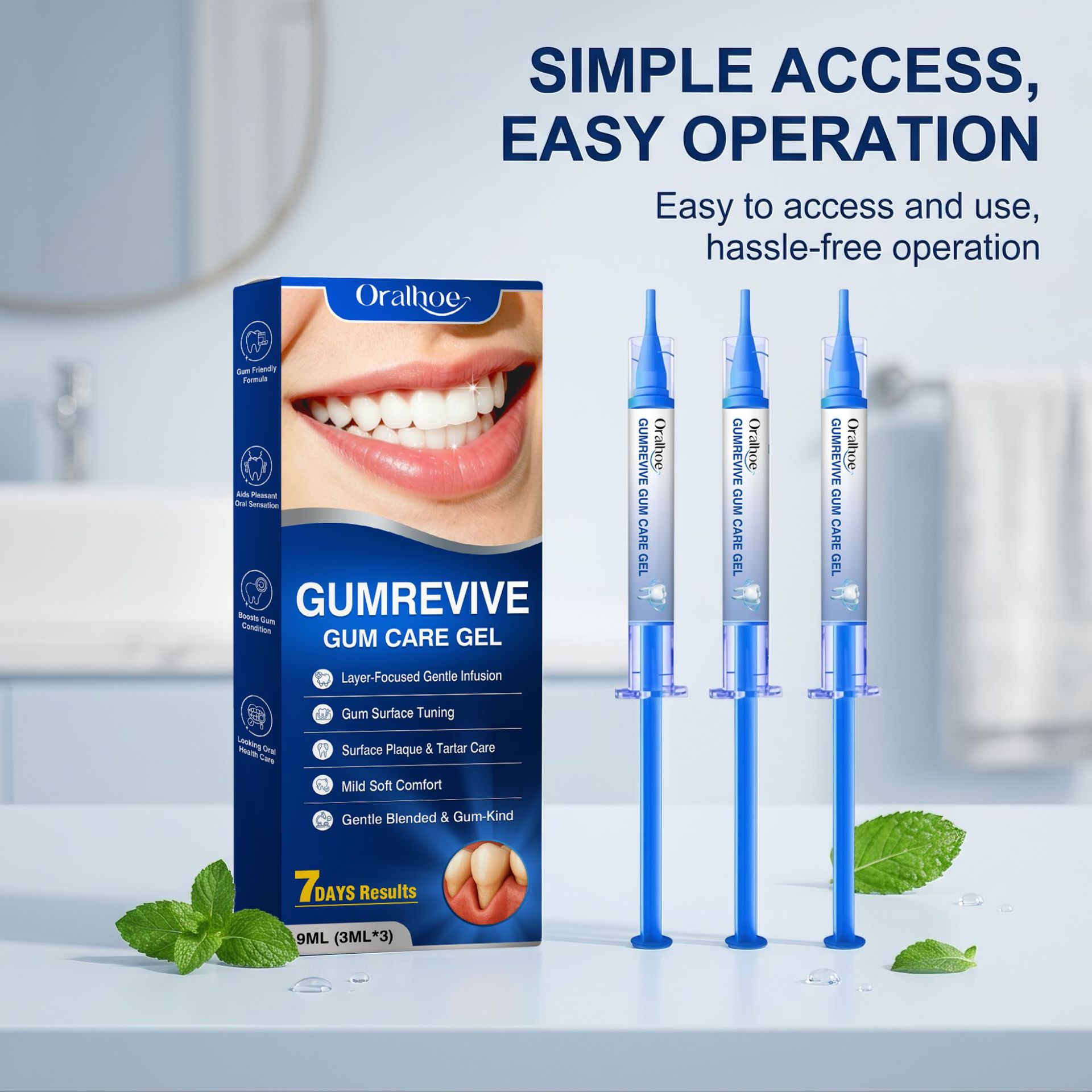 Teeth Whitening Q&M - Oral Care Gel 3Pcs Gum Cleaning