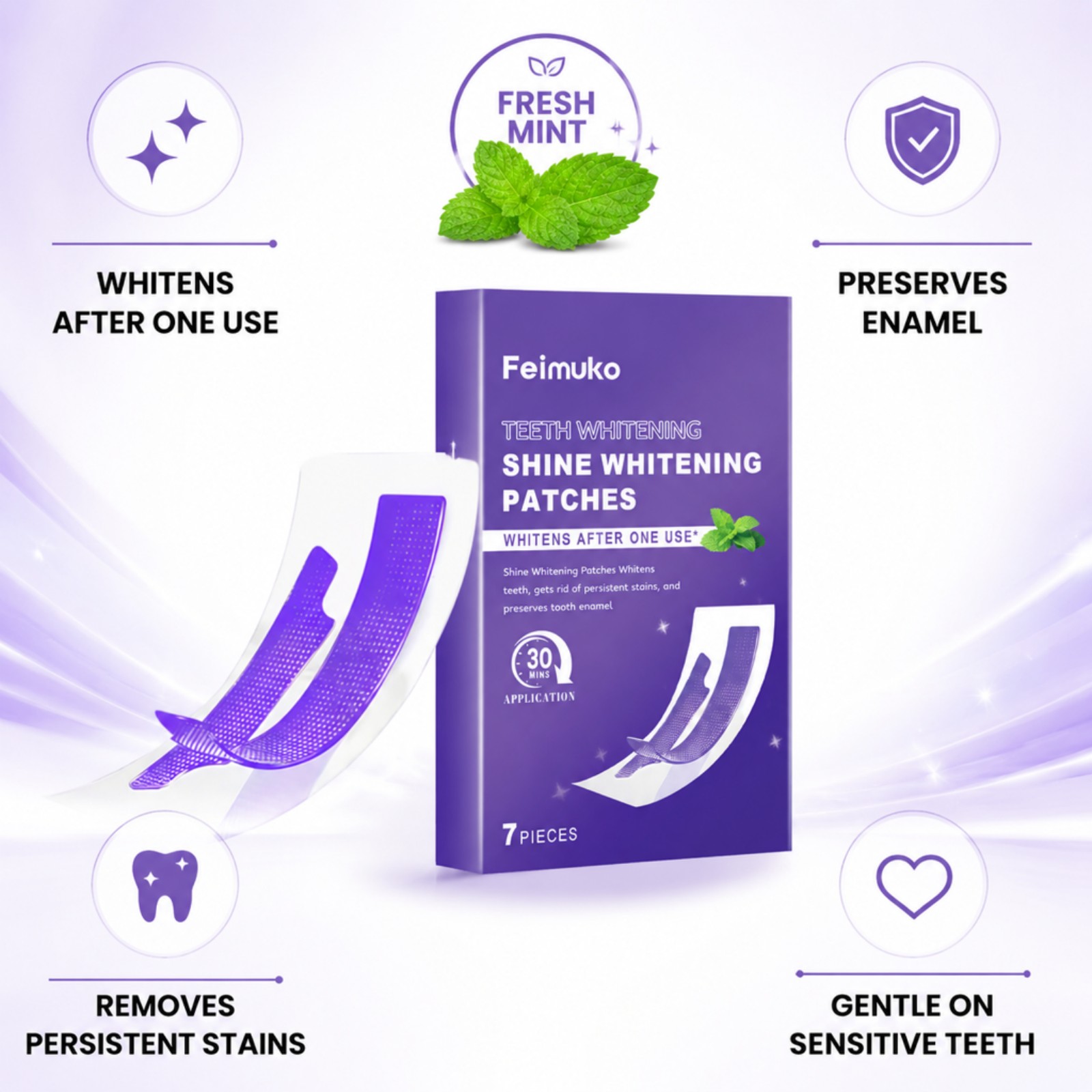 7/14/21/28 PCS Purple Teeth Wh - Whitening Strip 3D ulasan dan harga