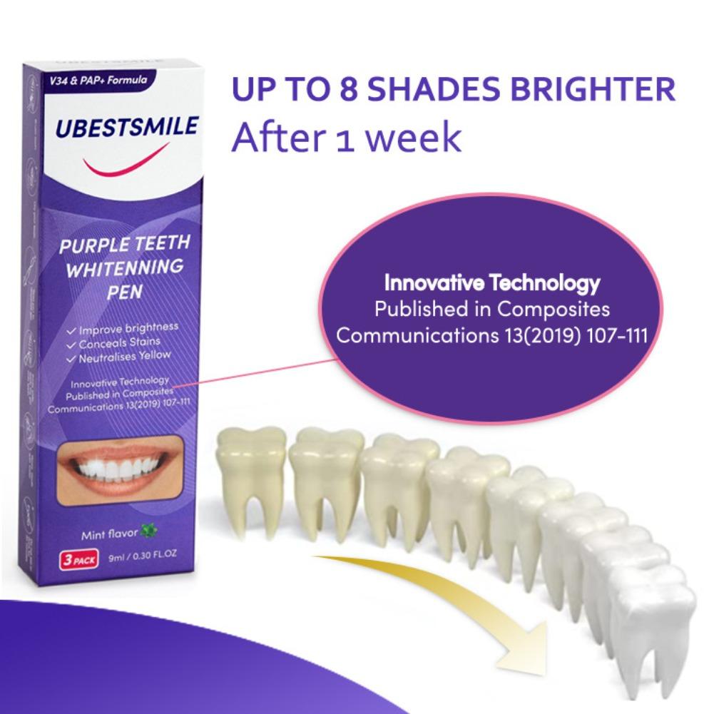UBESTSMILE V34&PAP+ Formula Pu - Teeth Whitening Pen ulasan dan harga