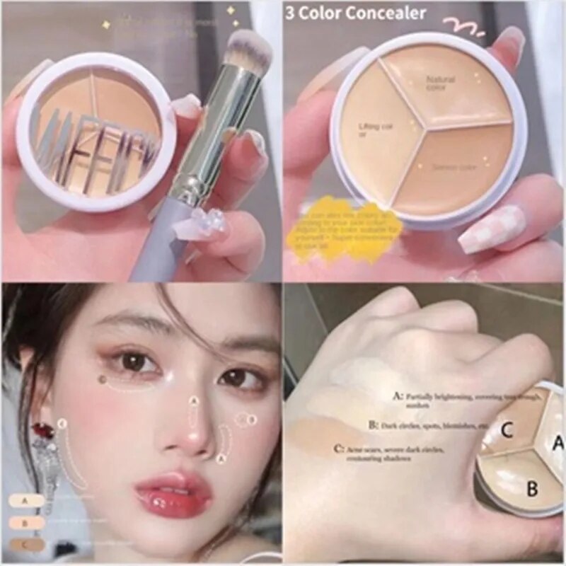 3-Color Concealer Palette Dark - Charcoal Whitening Paste ulasan dan harga
