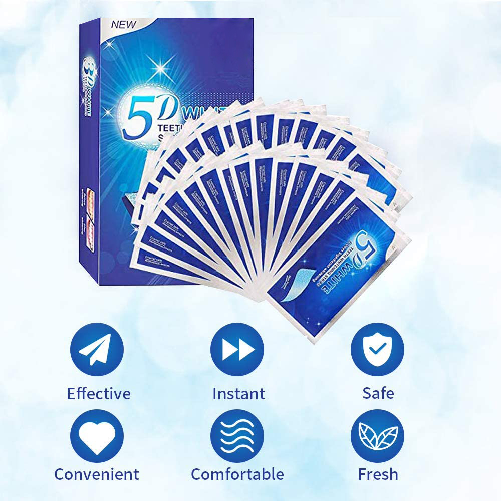 5D White Teeth Whitening Strip - Teeth Whitening Hydrogen Peroxide ulasan dan harga