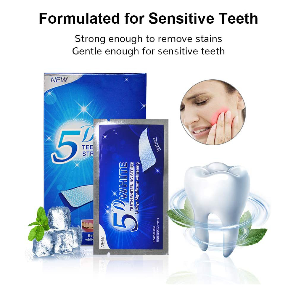 5D White Teeth Whitening Strip - Teeth Whitening Hydrogen Peroxide ulasan dan harga