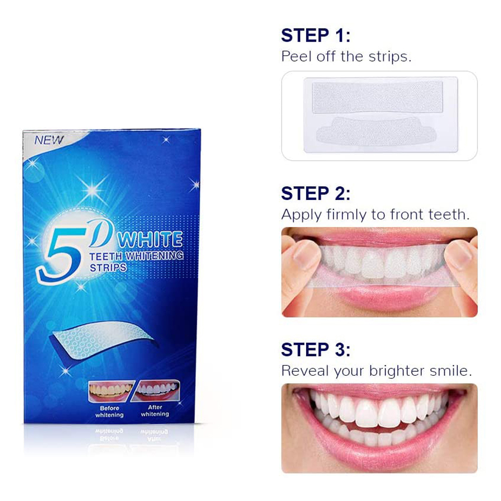 5D White Teeth Whitening Strip - Teeth Whitening Hydrogen Peroxide ulasan dan harga