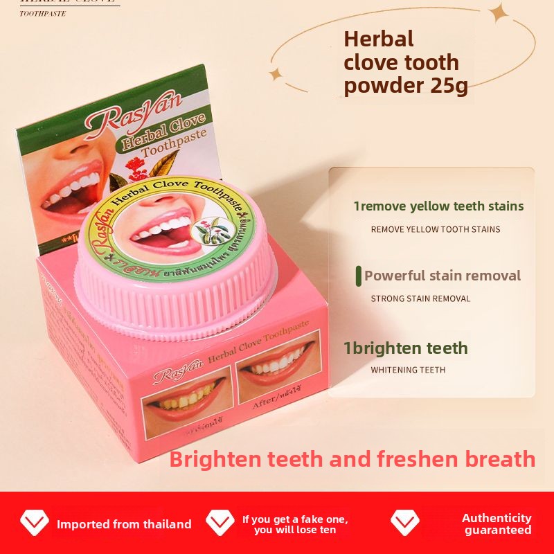 Thai Clove/coconut Tooth Powde - Teeth Whitening Q&M ulasan dan harga